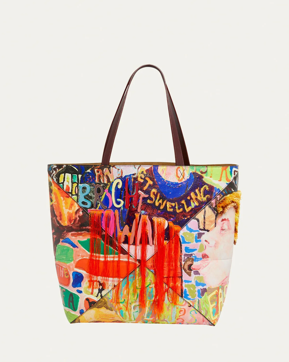 Men's Puzzle Fold Large Leather Tote Bag