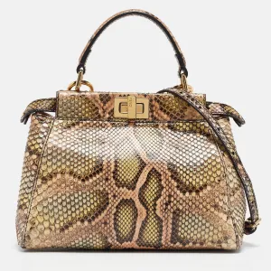 Multicolor Python Mini Peekaboo Top Handle Bag