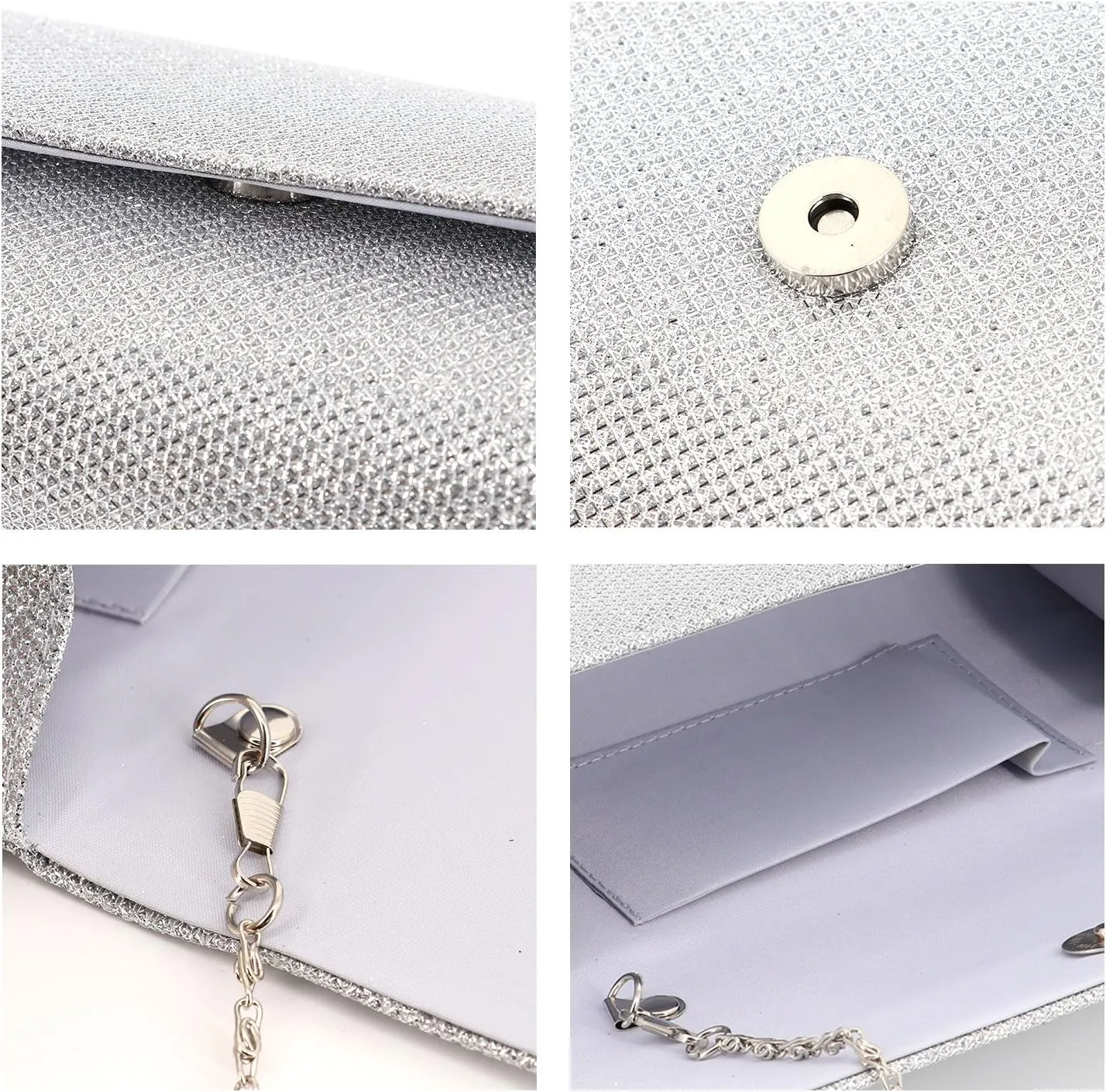 Naimo Flap Dazzling Small Clutch Bag Evening Bag With Detachable Chain