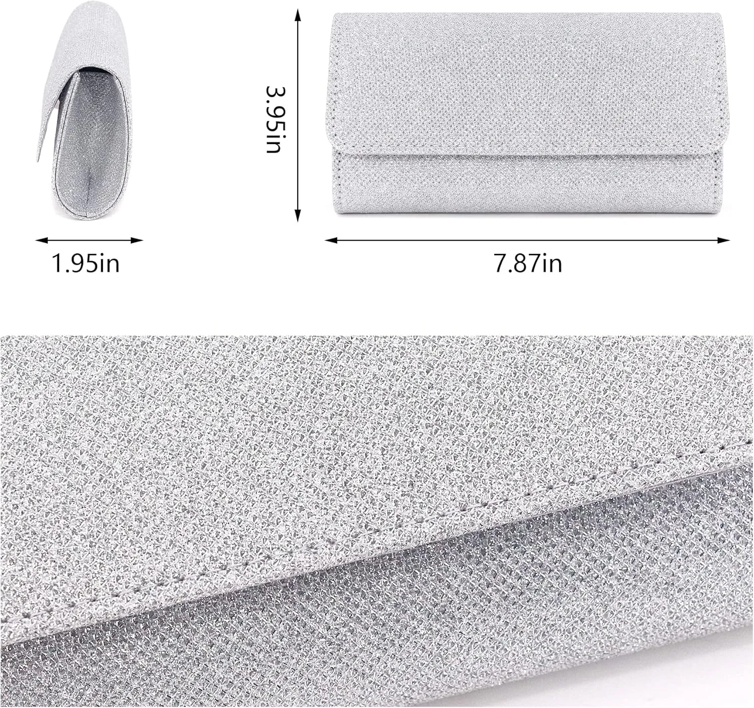 Naimo Flap Dazzling Small Clutch Bag Evening Bag With Detachable Chain