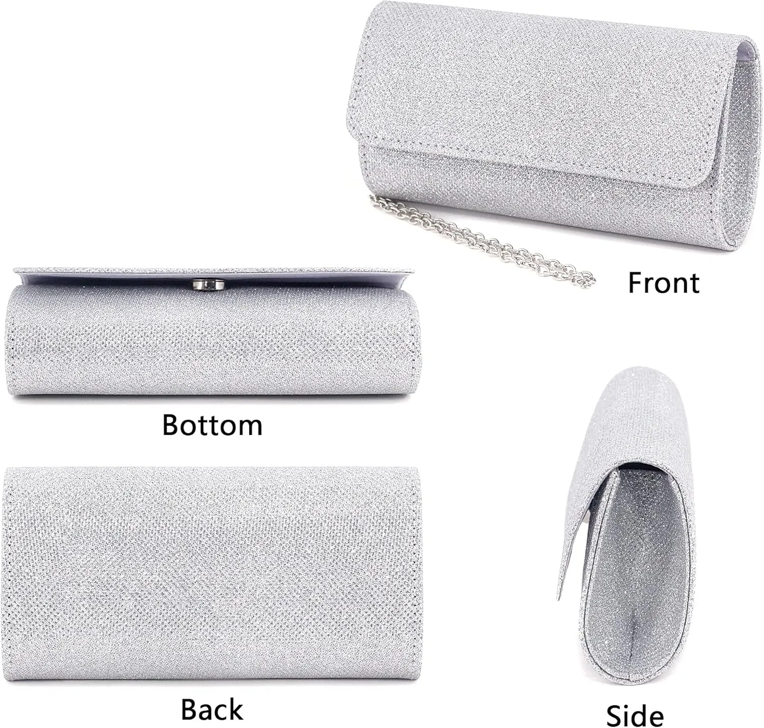 Naimo Flap Dazzling Small Clutch Bag Evening Bag With Detachable Chain