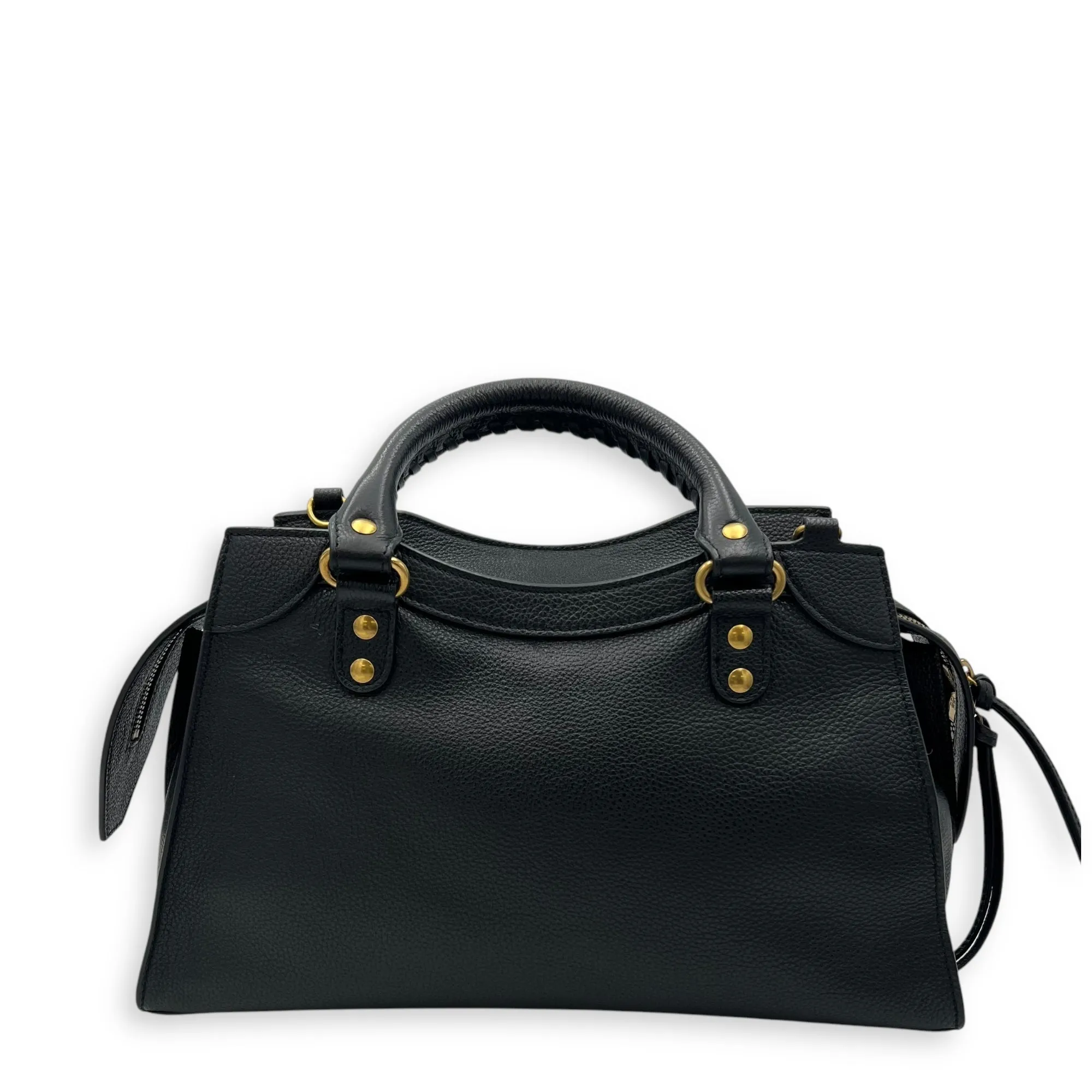 Neo Classic Top Handle Bag Black in Calfskin, Gold hardware