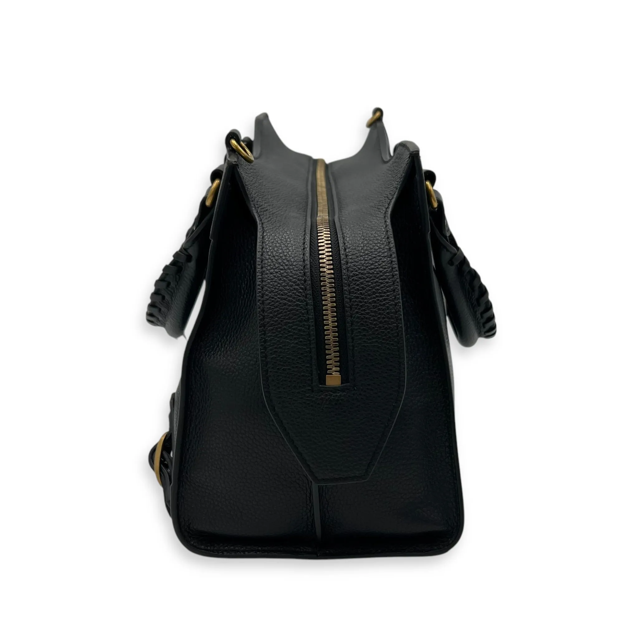 Neo Classic Top Handle Bag Black in Calfskin, Gold hardware