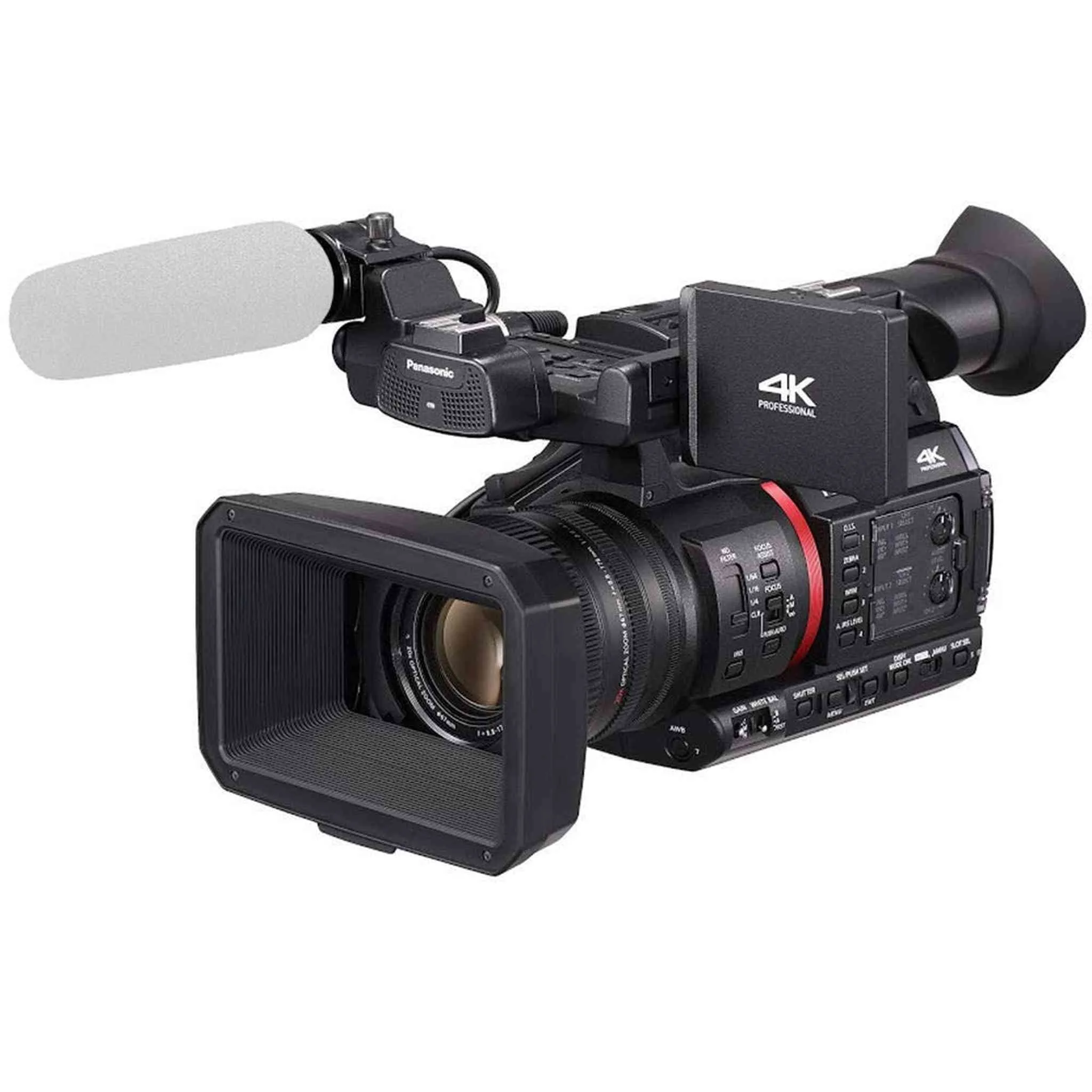 Panasonic AG-CX350 4K Camcorder Accessory Bundle with Cleaning Kit, Backpack, Tripod, and LED Light