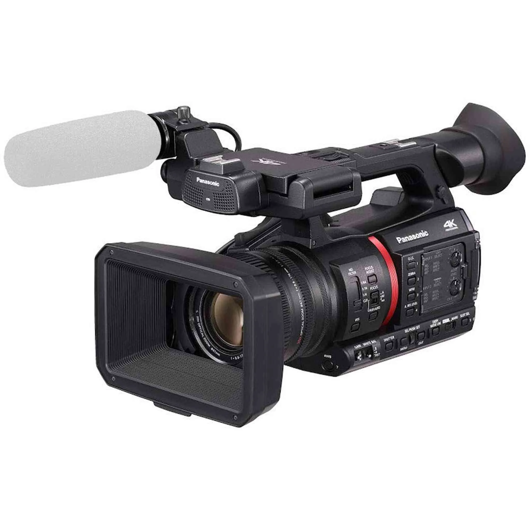 Panasonic AG-CX350 4K Camcorder Accessory Bundle with Cleaning Kit, Backpack, Tripod, and LED Light