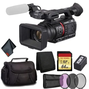 Panasonic AG-CX350 4K Camcorder - Bundle Kit with 64GB Memory Card   3 Pc Filter Kit   Carrying Case and More