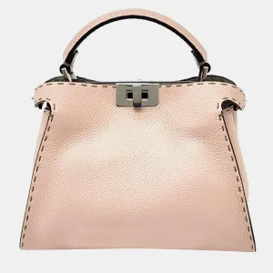 Pink Selleria Leather Mini Peekaboo Shoulder Bag