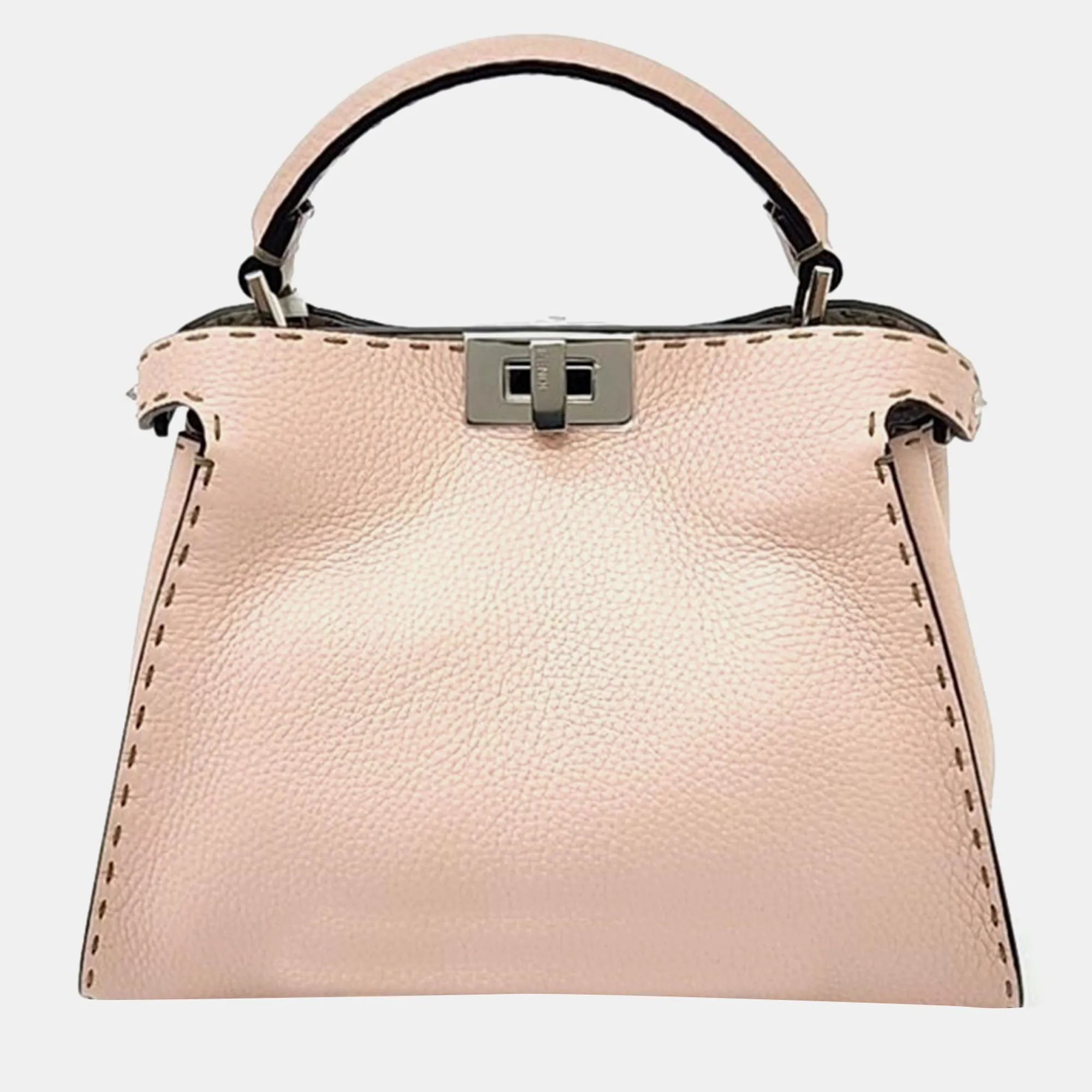 Pink Selleria Leather Mini Peekaboo Shoulder Bag