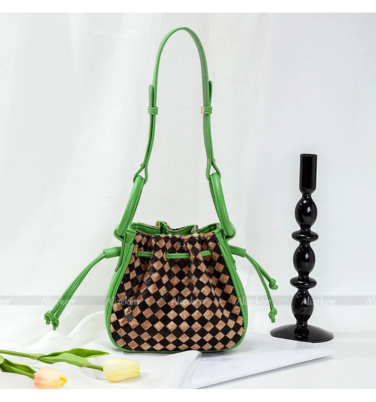 Plaid Plush Handbag