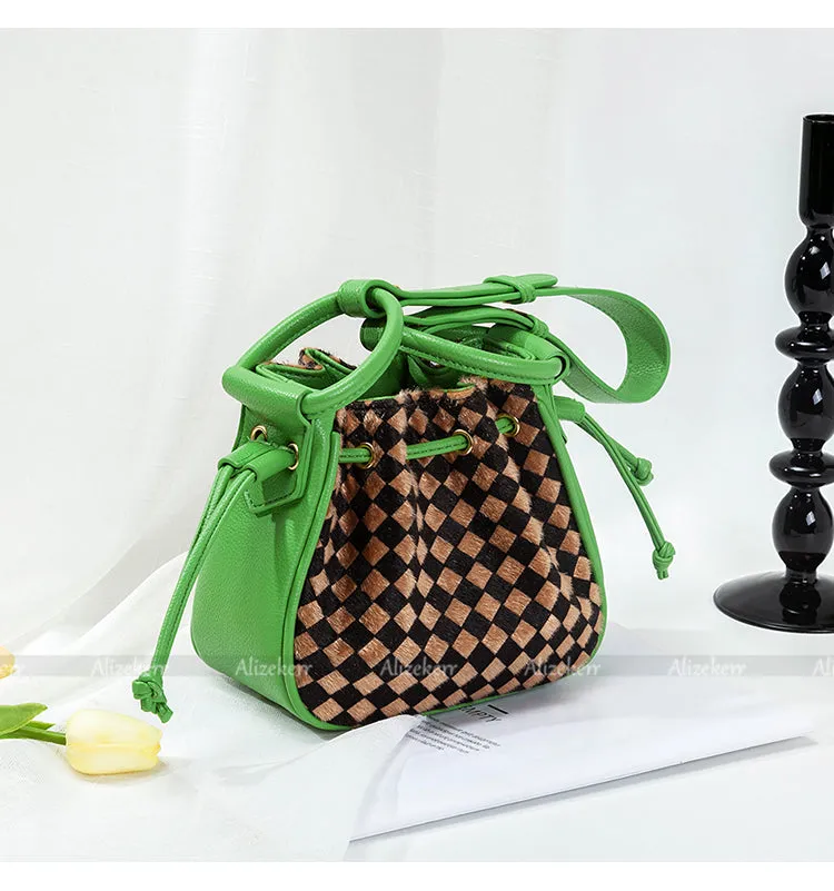 Plaid Plush Handbag