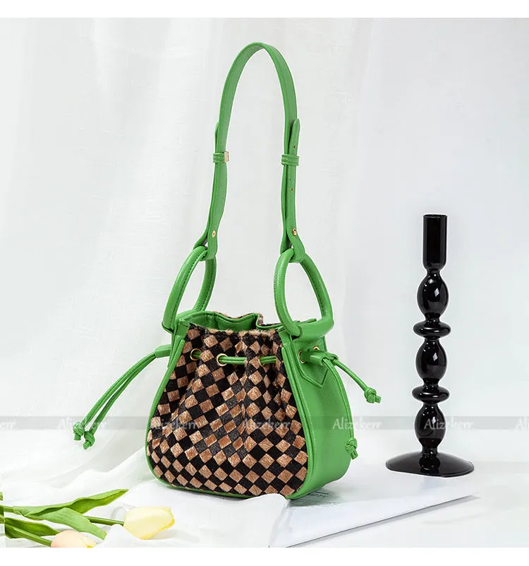 Plaid Plush Handbag