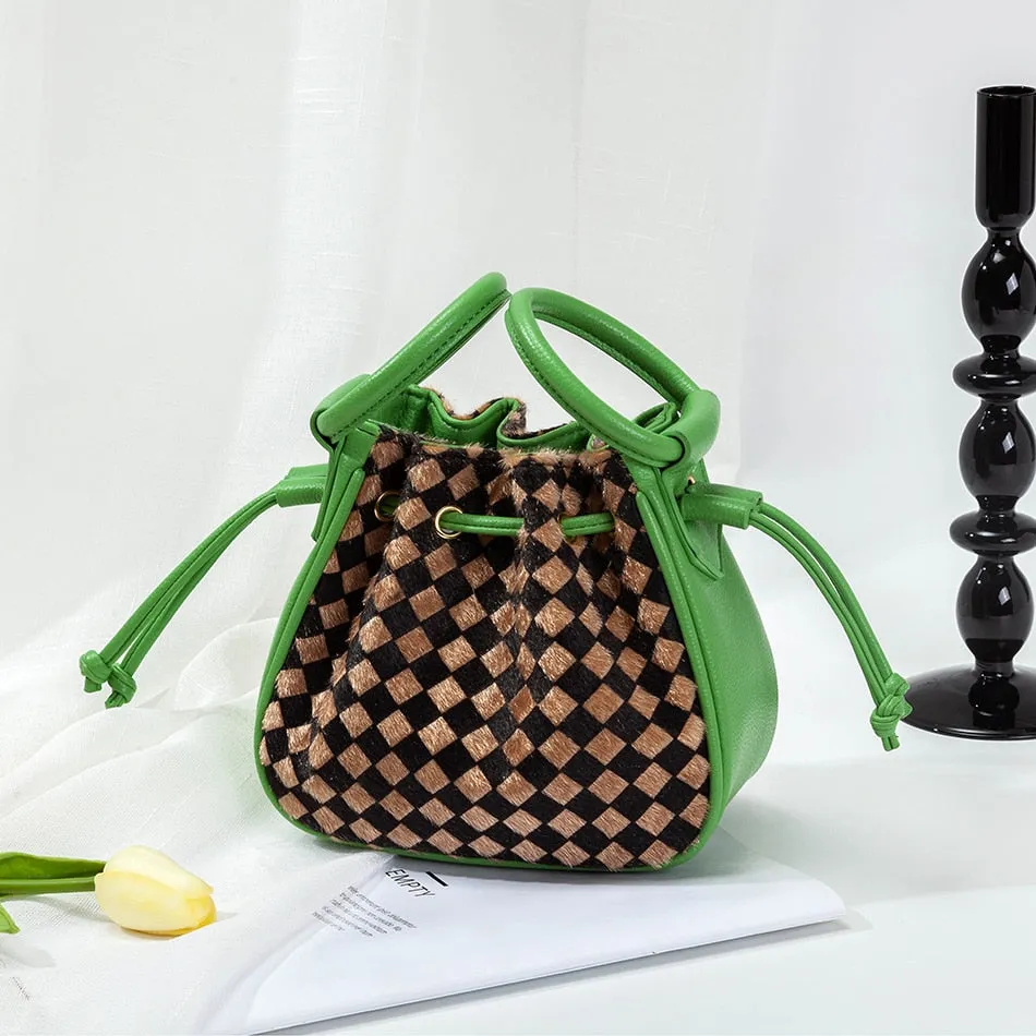 Plaid Plush Handbag