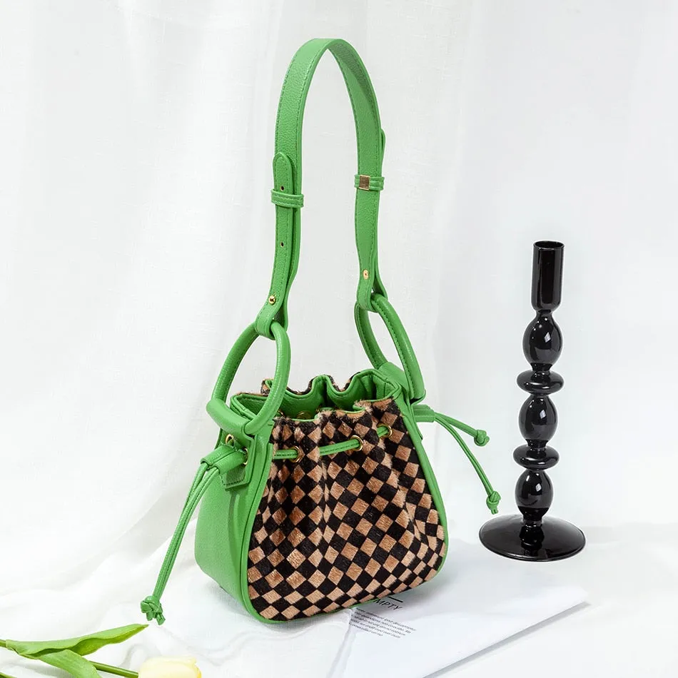 Plaid Plush Handbag