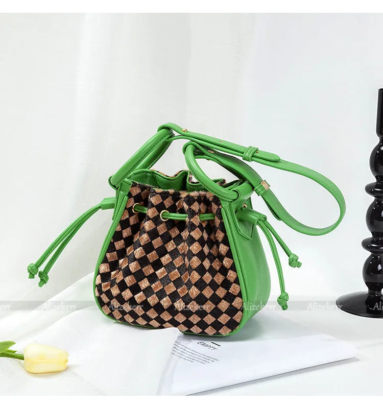 Plaid Plush Handbag