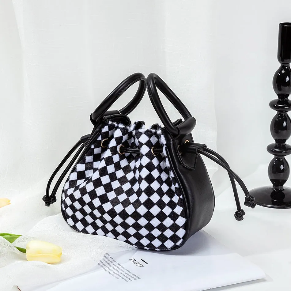 Plaid Plush Handbag