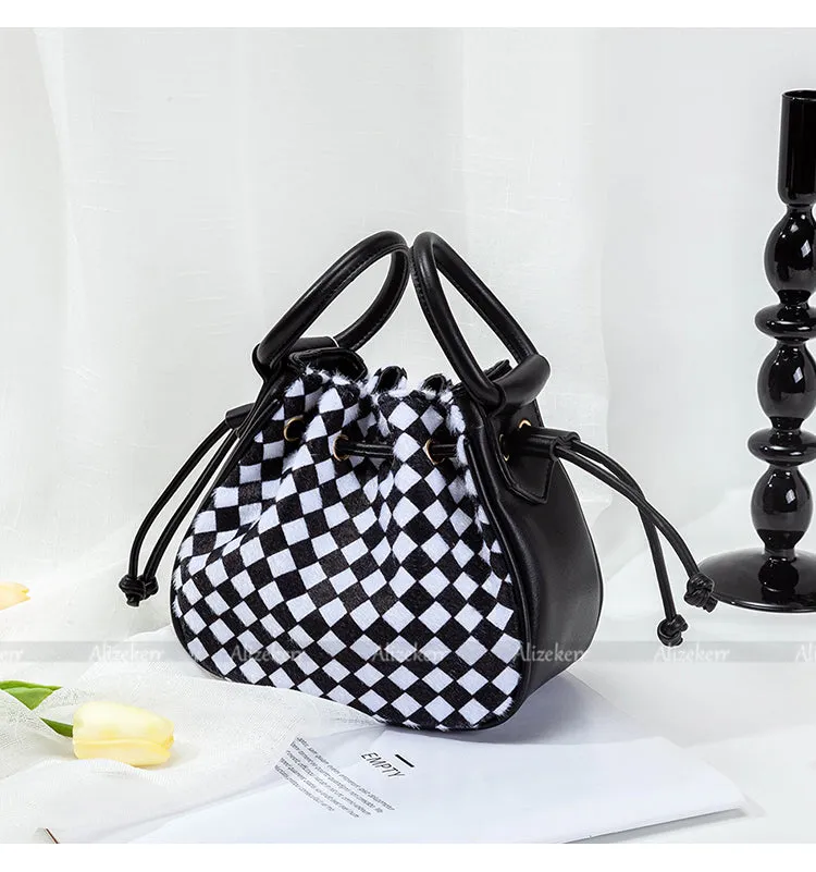 Plaid Plush Handbag