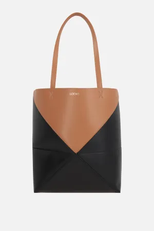 Puzzle Fold Smooth Leather Tote