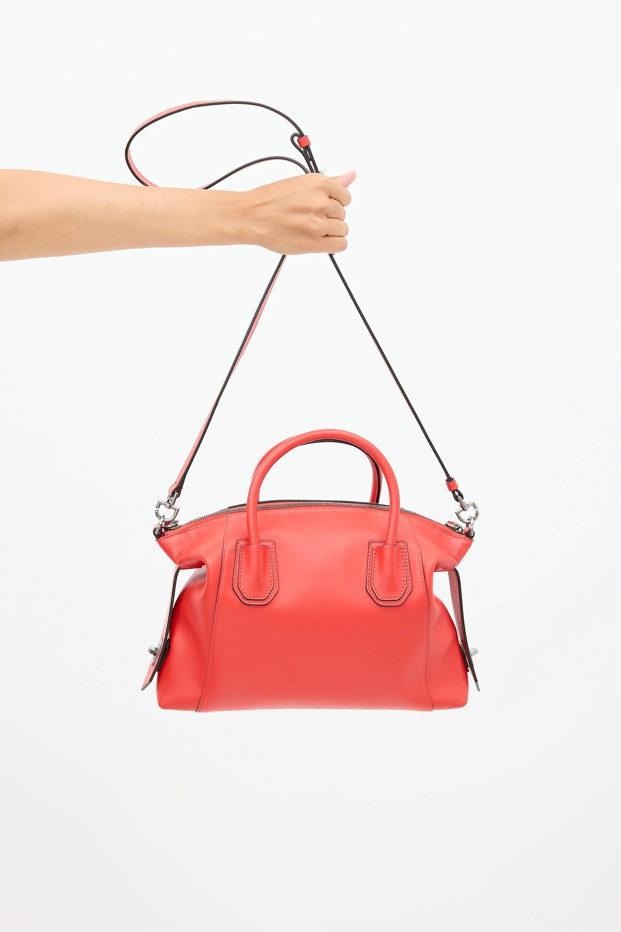 Red Leather Small Antigona Bag