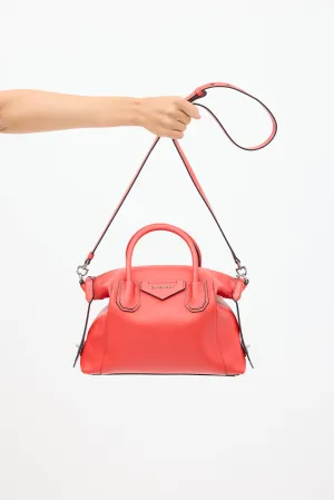 Red Leather Small Antigona Bag