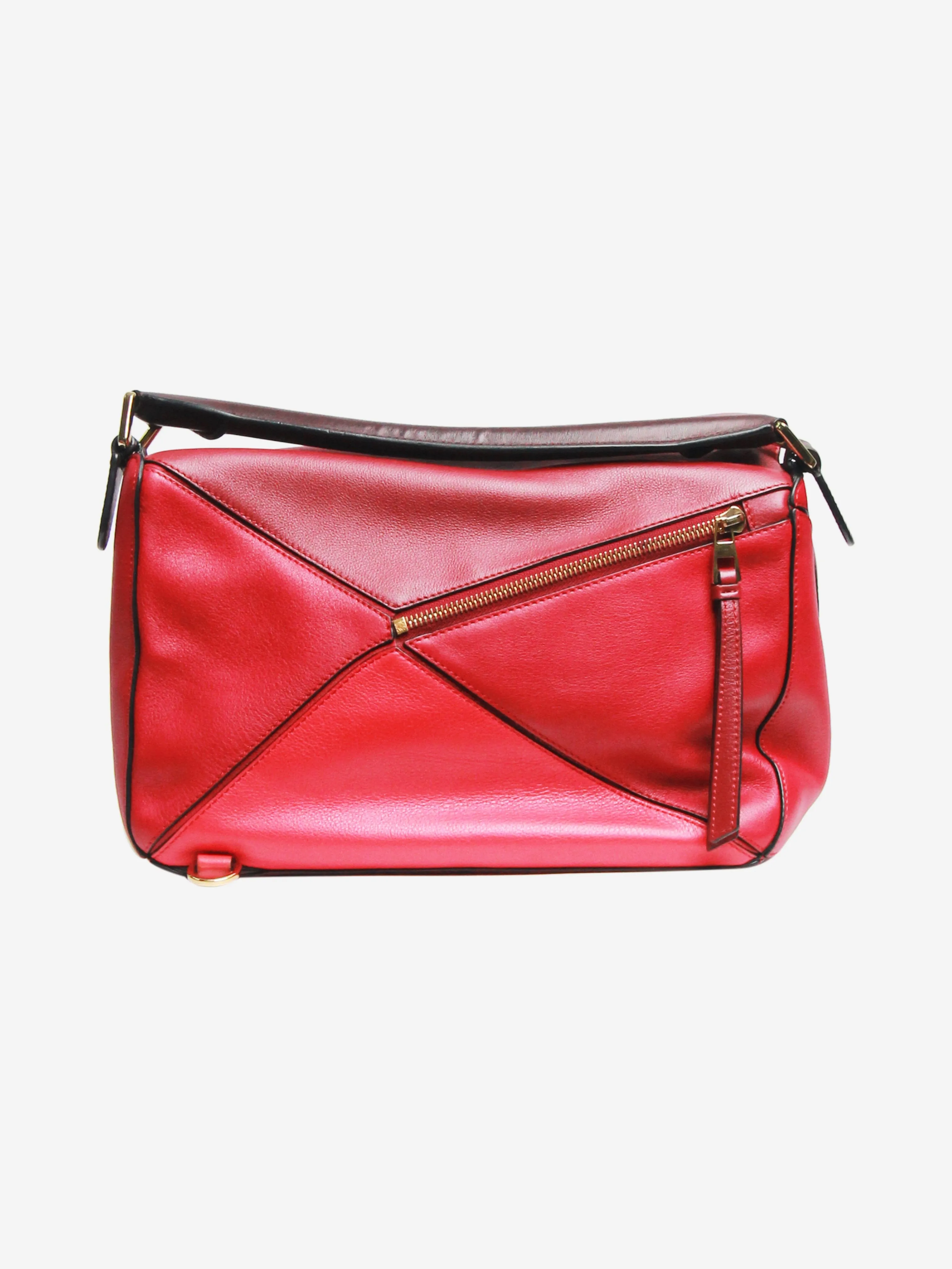 Red medium tri-colour Puzzle bag