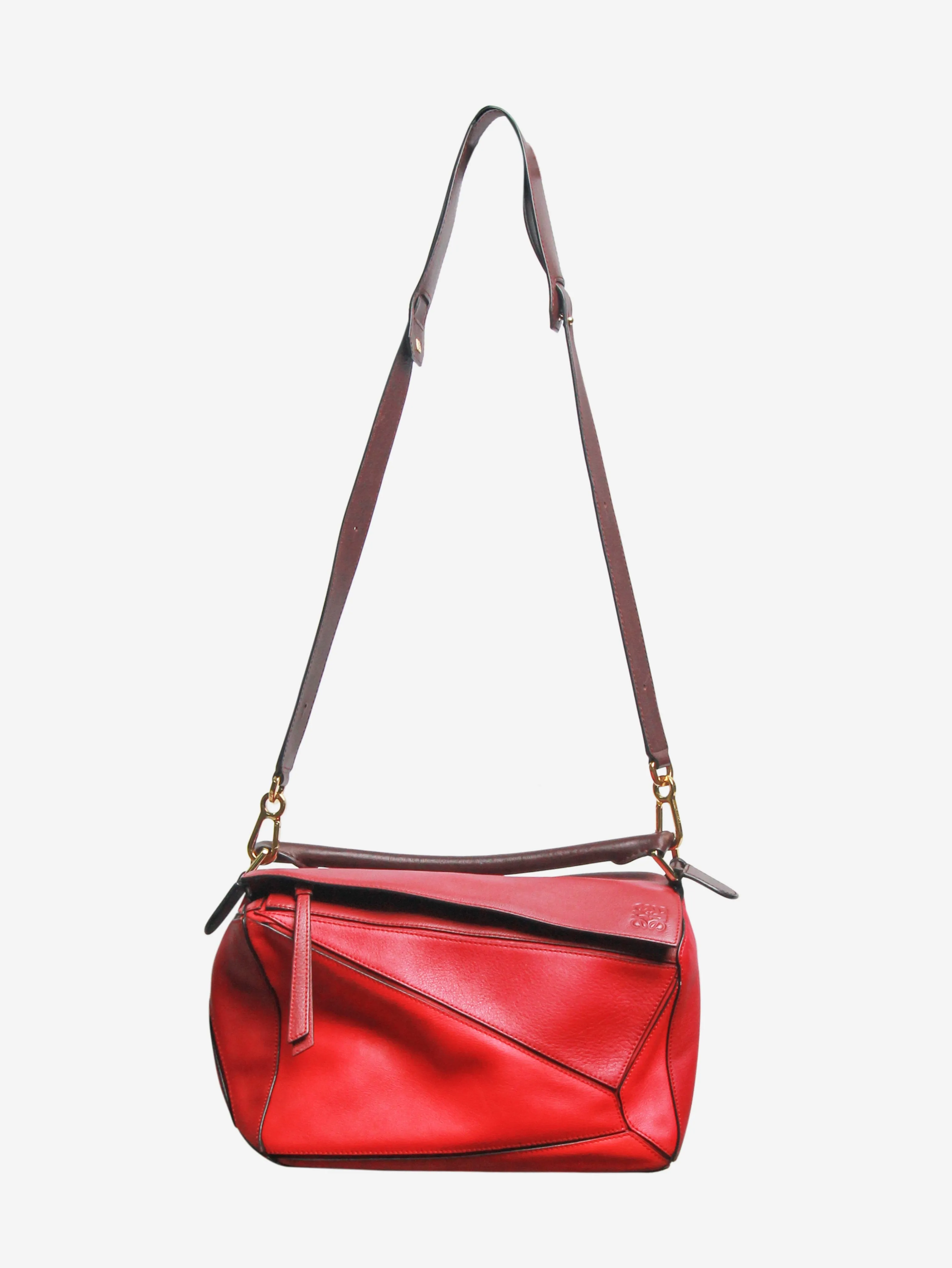 Red medium tri-colour Puzzle bag