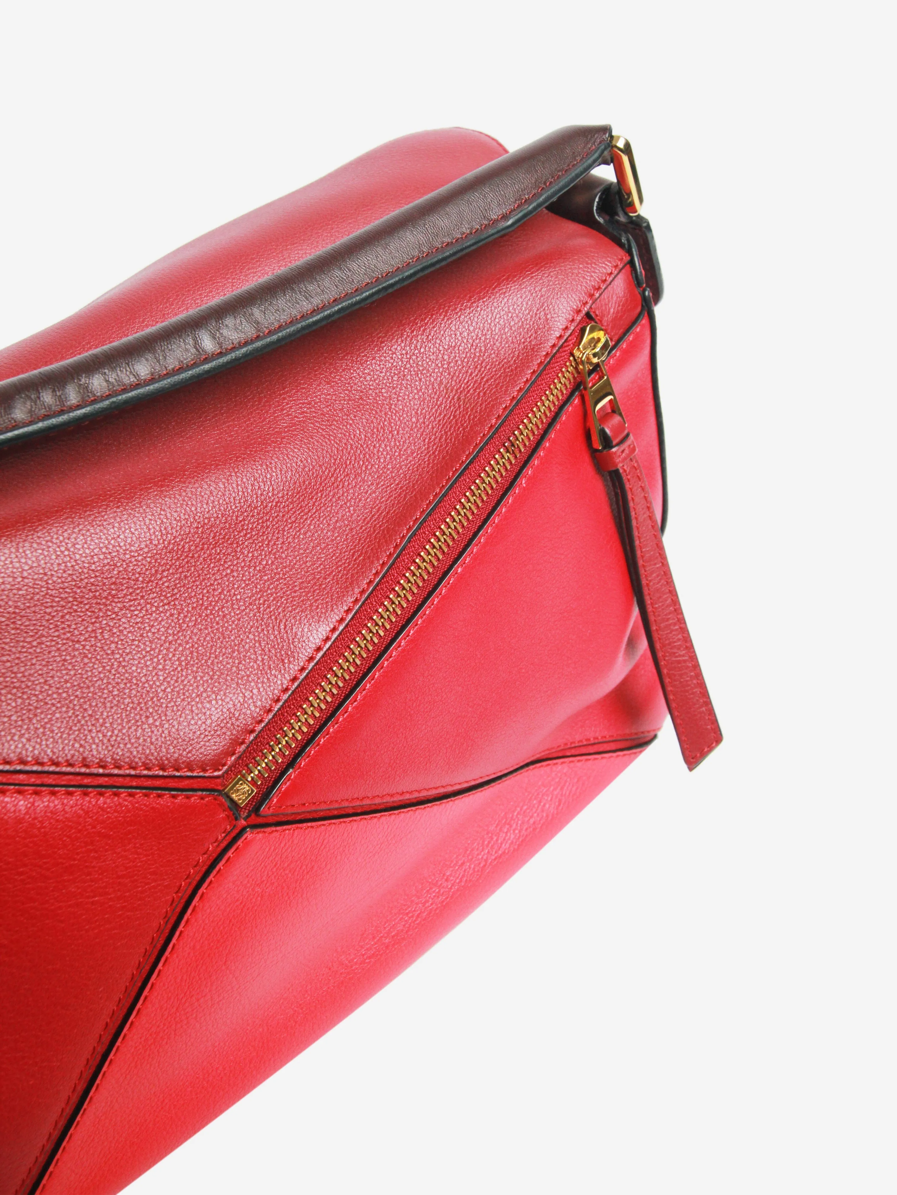 Red medium tri-colour Puzzle bag