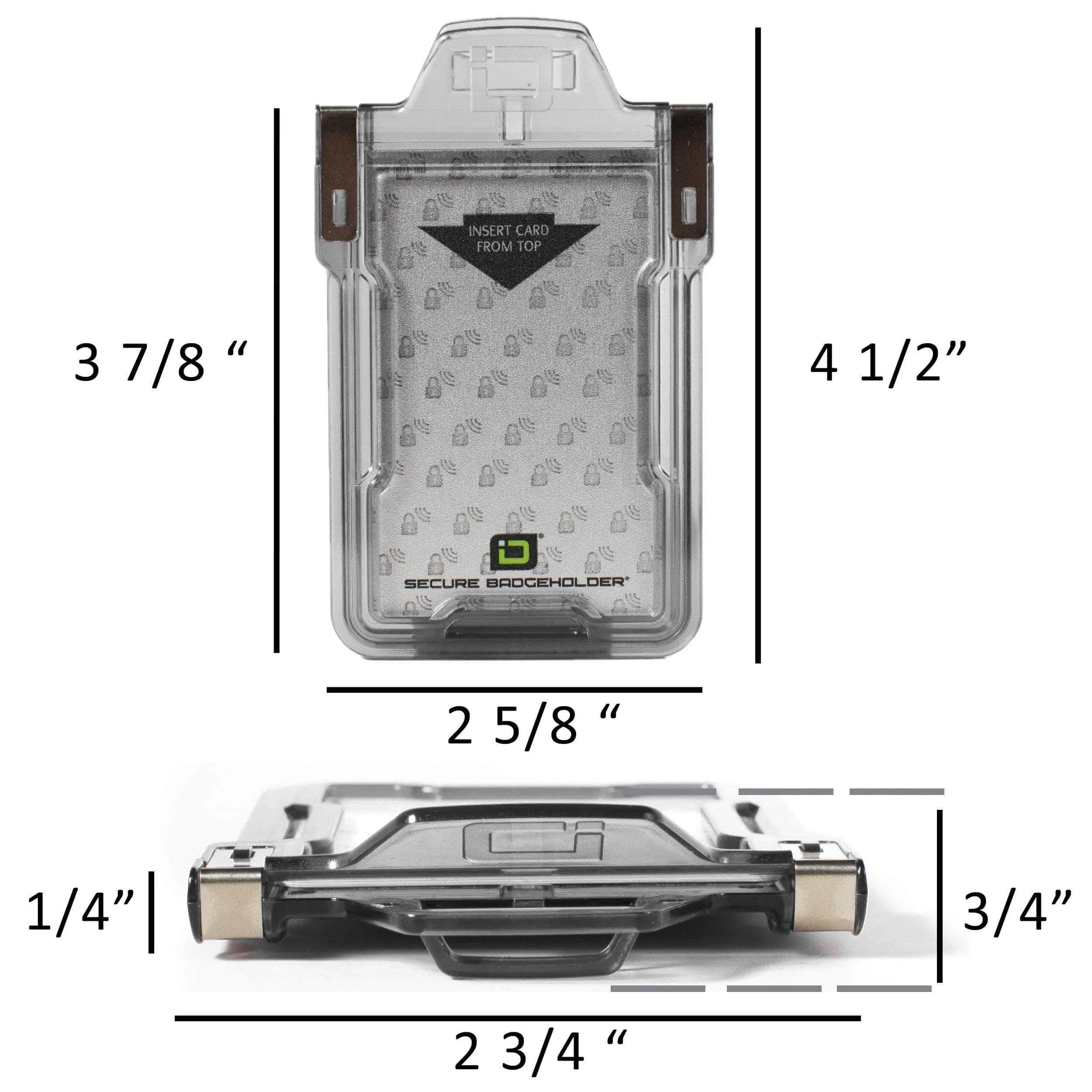 Secure Badge Holder Classic Vertical 1 ID Card Holder, and Lanyard Bundle