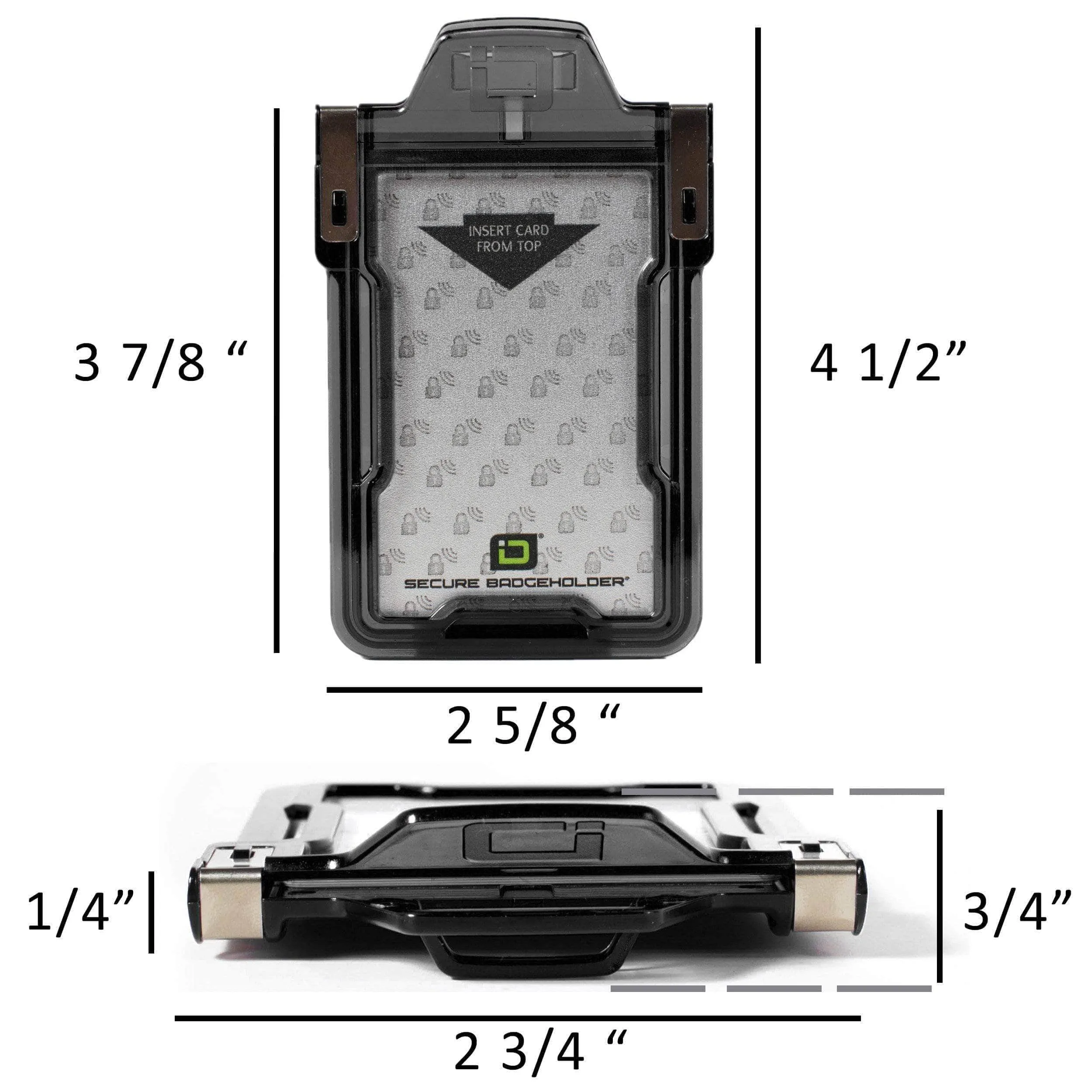 Secure Badge Holder Classic Vertical 1 ID Card Holder, and Lanyard Bundle