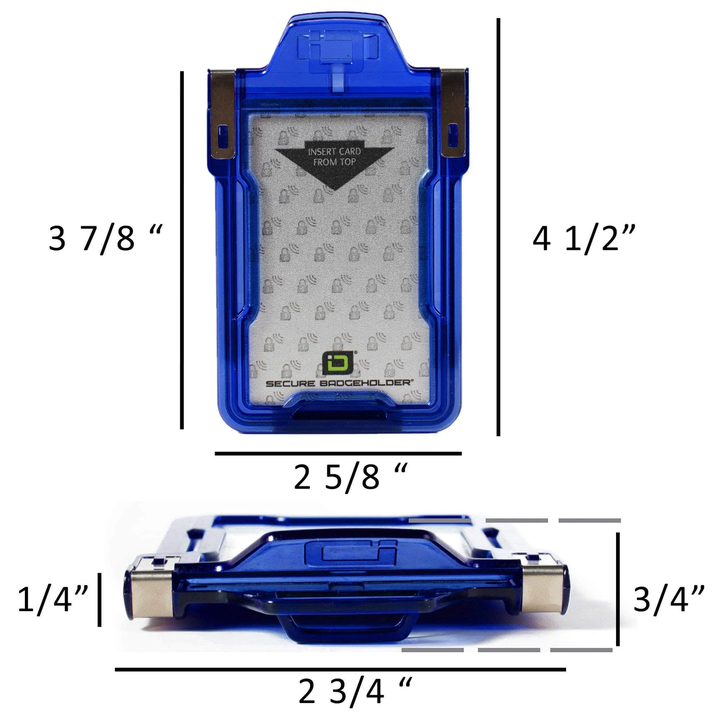 Secure Badge Holder Classic Vertical 1 ID Card Holder, and Lanyard Bundle