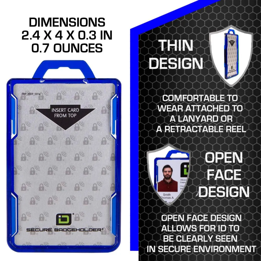 Secure Badge Holder Duolite ® Vertical 2 ID Card Holder, Retractable Reel, and Lanyard Bundle