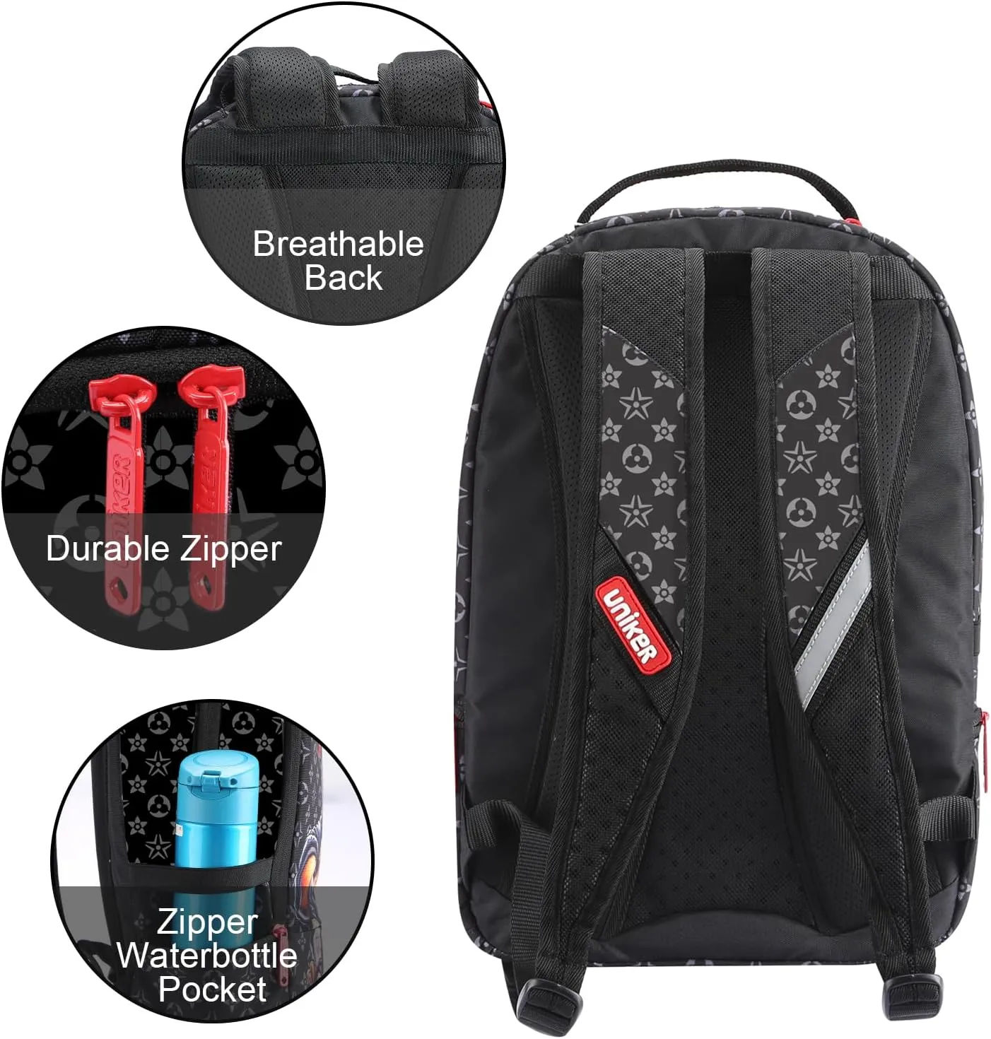 UNIKER Travel Laptop Backpack,Graffiti Backpack for Work,Designer Laptop Backpack for 15.6 Inch,Water Resistant Backpack Computer Bag,Fortune Bear