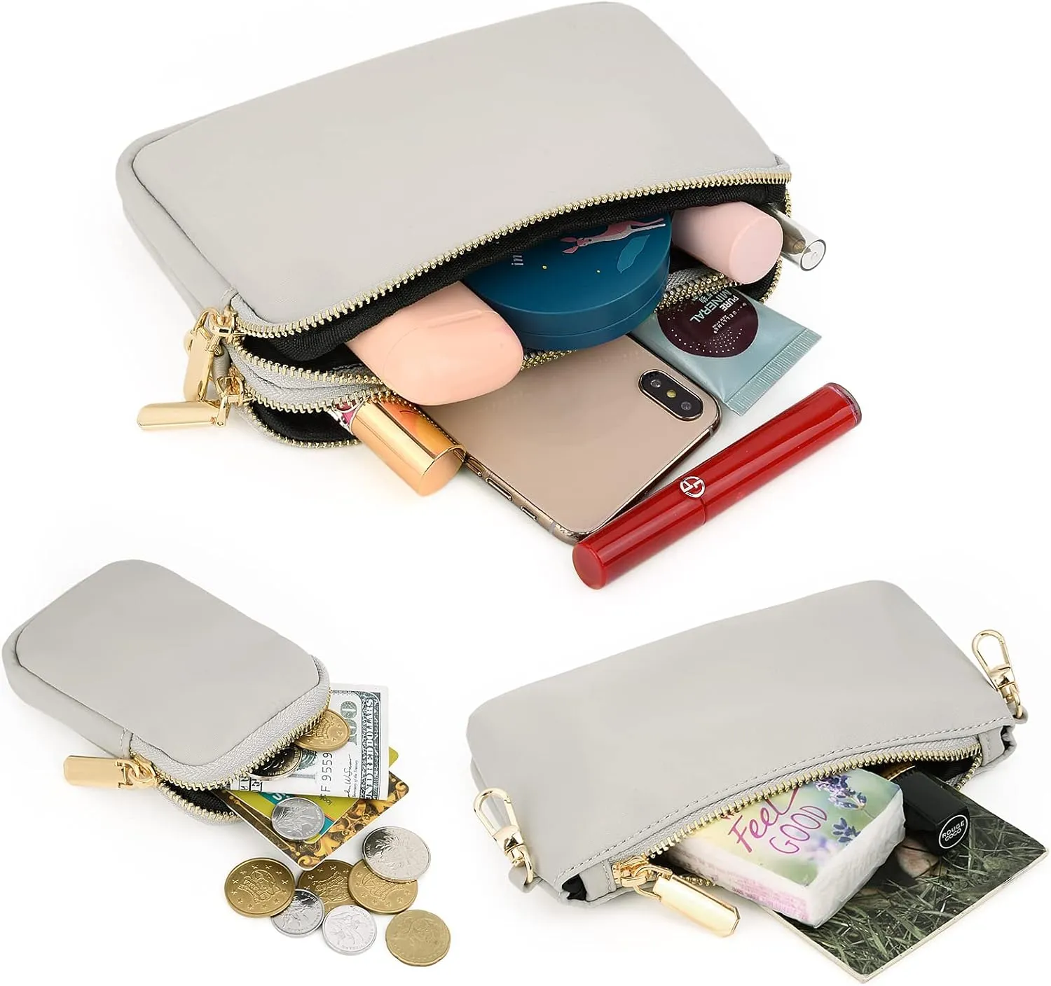UTO Small Crossbody Bags for Women 3 in 1 Trendy Belt Purse Fashion Designer Mini Cute Sling Fanny Chest Pack
