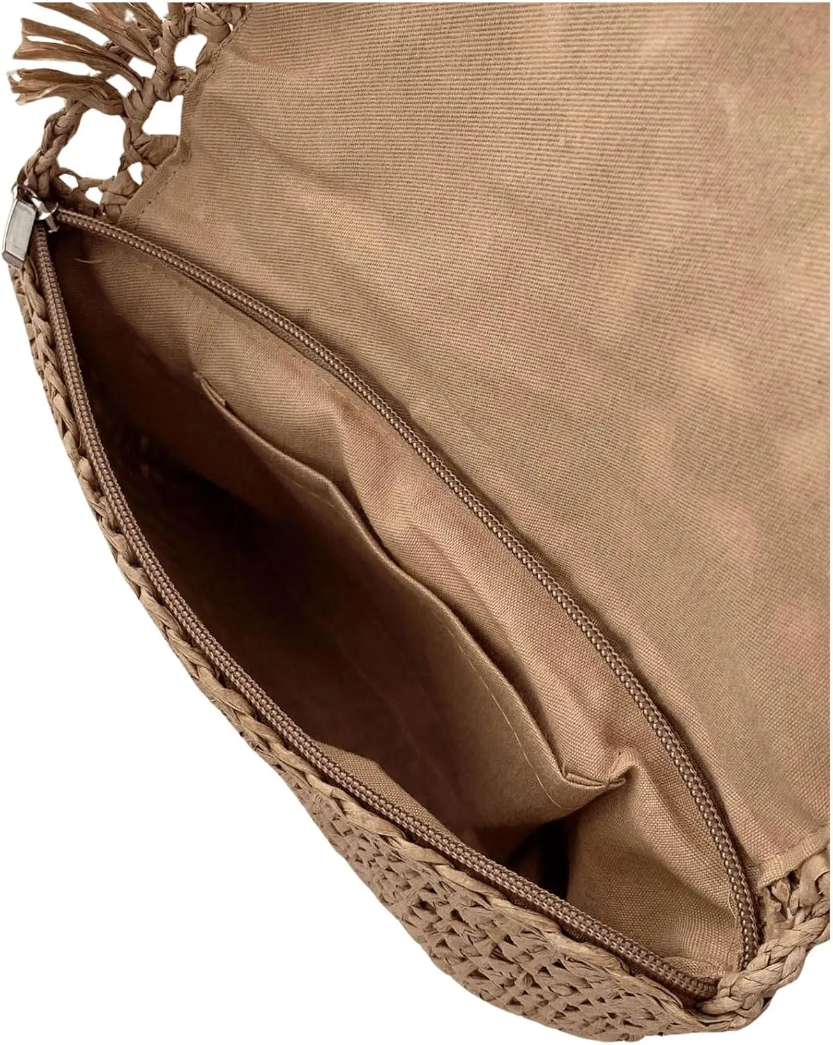 Verdusa Women's Fringe Straw Crossbody Bags Woven Shoulder Bag Beach Purse