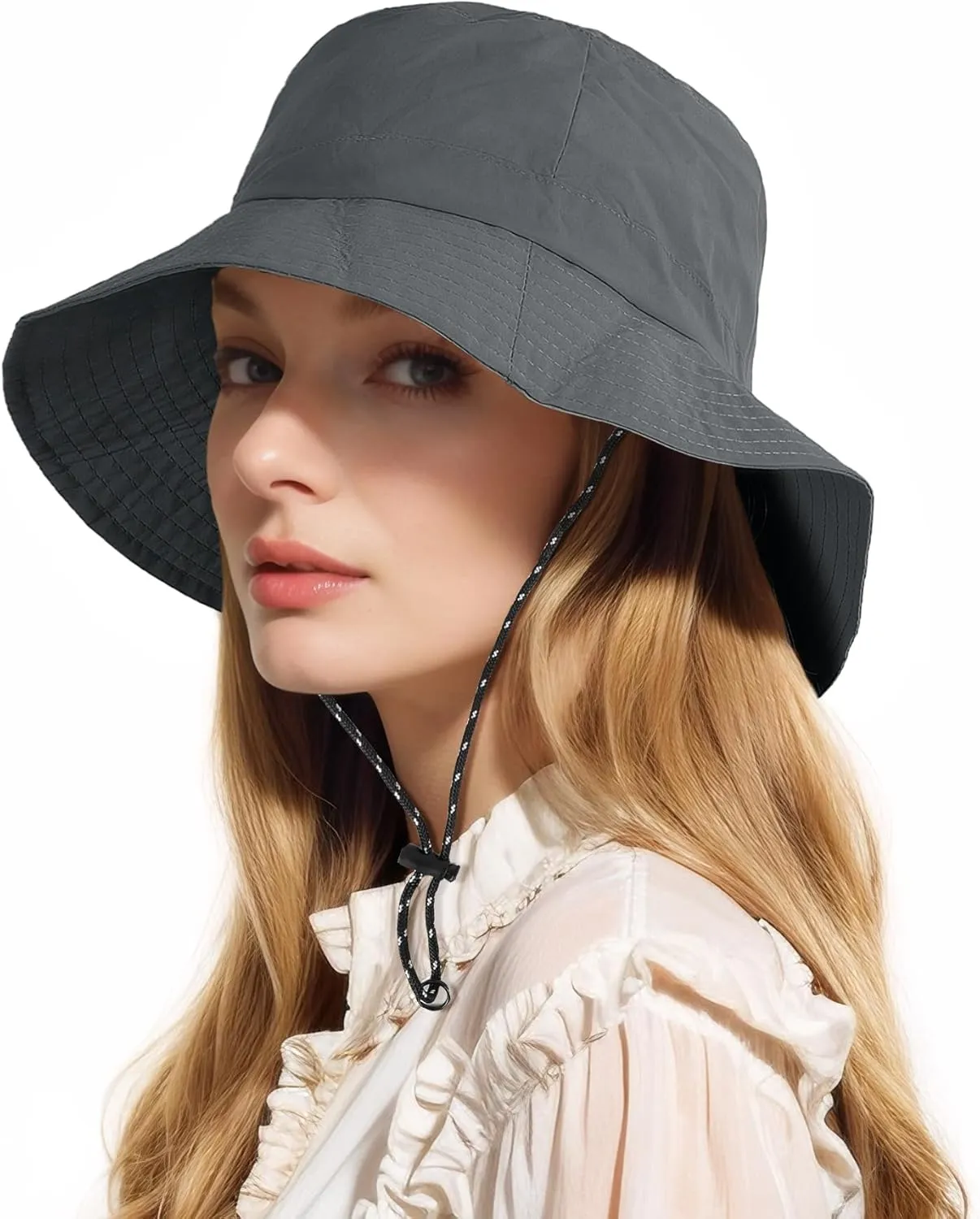 Waterproof Bucket Hat Women - UV Protection Rain Hats Ladies Packable Foldable Fishing Hat