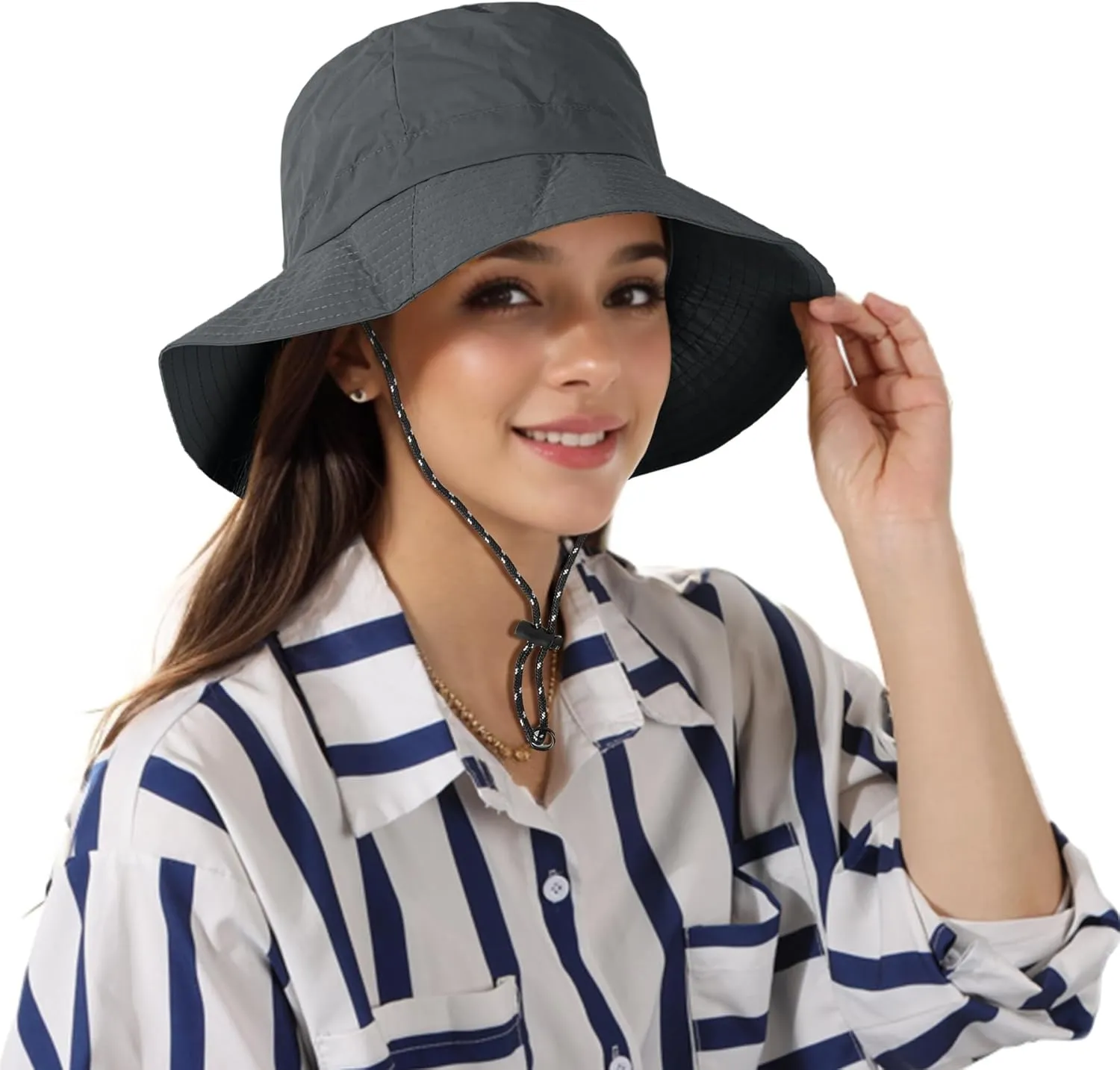 Waterproof Bucket Hat Women - UV Protection Rain Hats Ladies Packable Foldable Fishing Hat