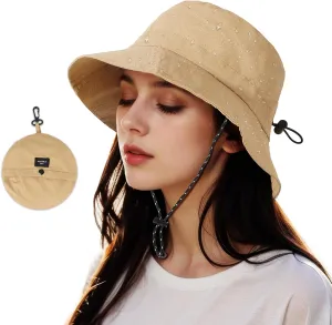 Waterproof Bucket Hat Women - UV Protection Rain Hats Ladies Packable Foldable Fishing Hat