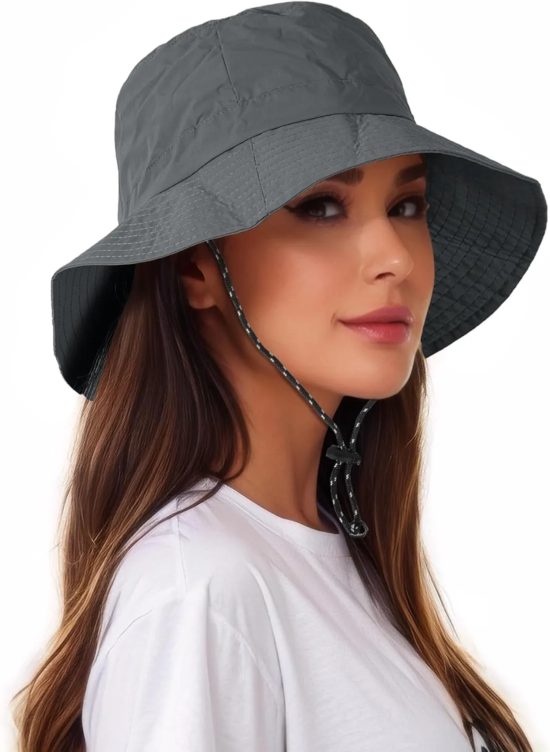 Waterproof Bucket Hat Women - UV Protection Rain Hats Ladies Packable Foldable Fishing Hat