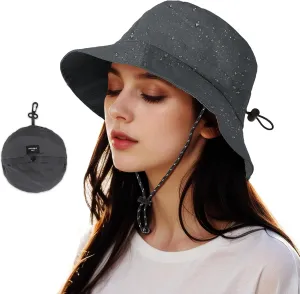 Waterproof Bucket Hat Women - UV Protection Rain Hats Ladies Packable Foldable Fishing Hat
