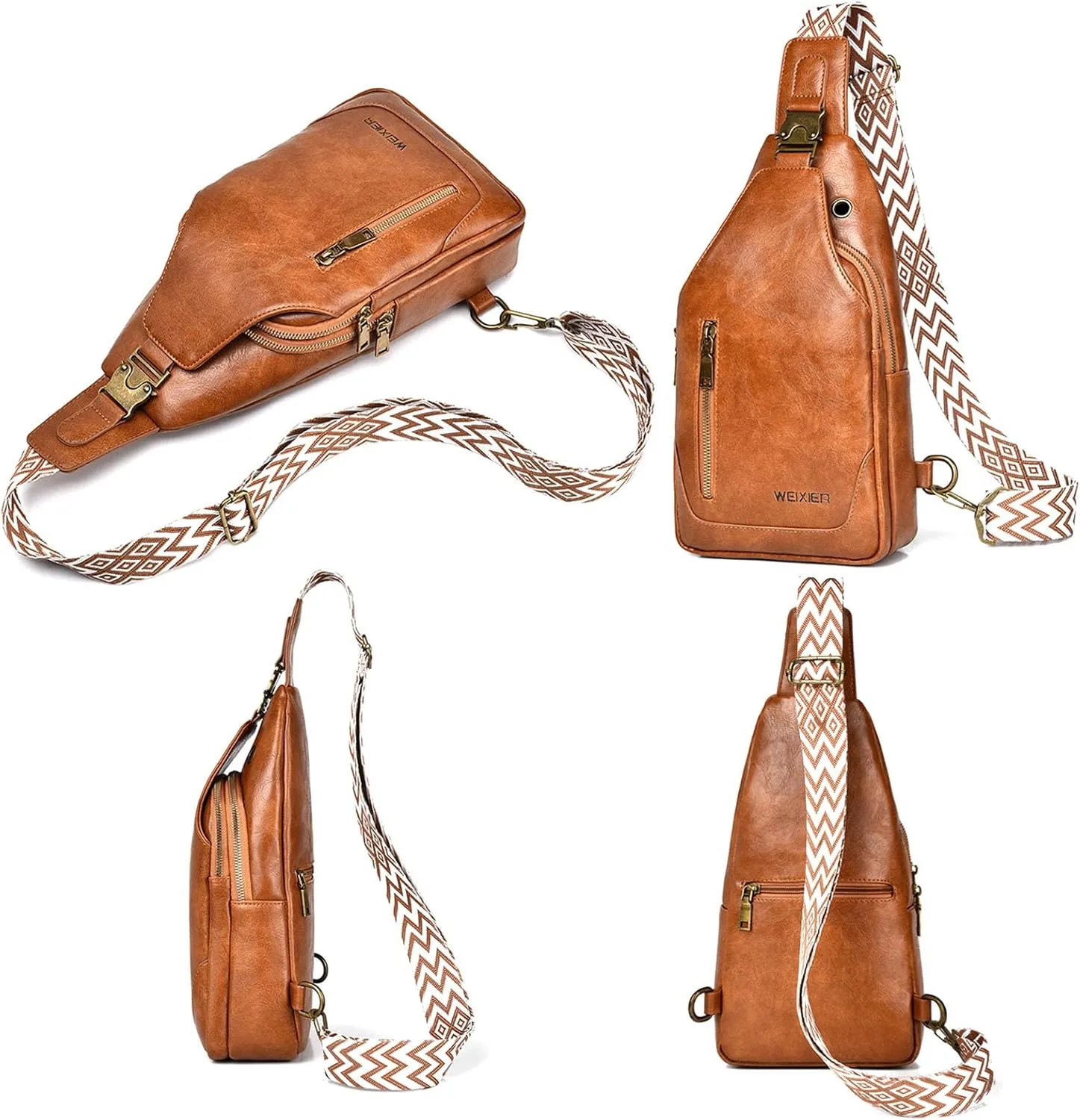 Womens Sling Bag Crossbody Fanny Pack Purse Leather Casual Fashion Travel Daypack Sport Chest Satchel for Women