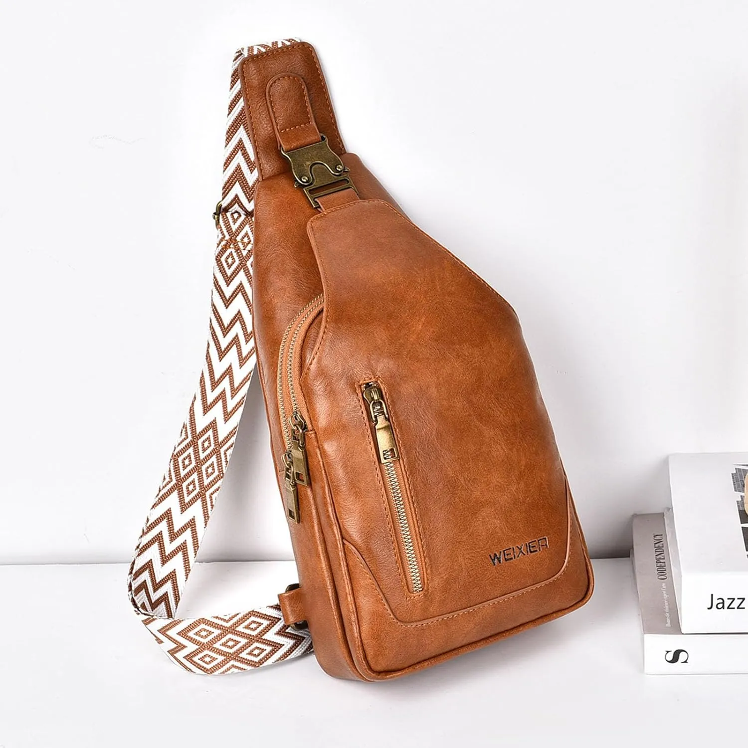 Womens Sling Bag Crossbody Fanny Pack Purse Leather Casual Fashion Travel Daypack Sport Chest Satchel for Women