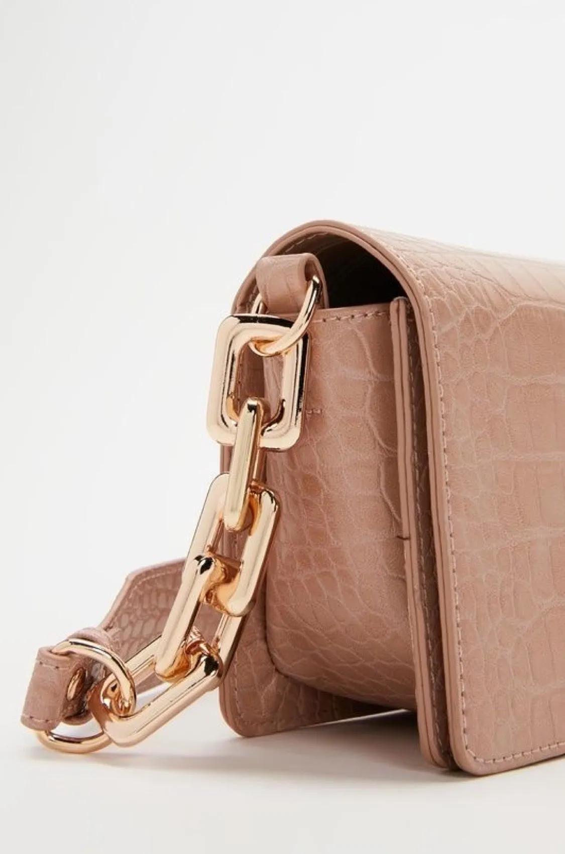 Zahra Shoulder Bag (Nude Croc) by Billini
