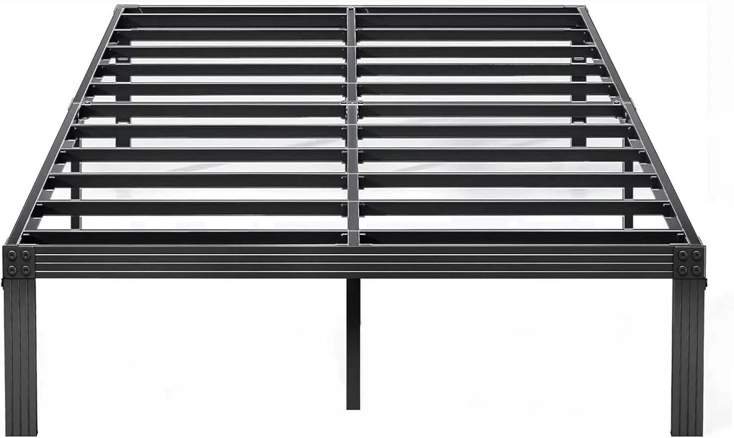 ZIYOO Full Size Bed Frame with Heavy Duty Steel Slat, 14 Inches Platform Bed Frame, Non-Slip Design, No Box Spring Needed, Easy Assembly, Quiet Noise Free, Under Bed Storage Space, Black